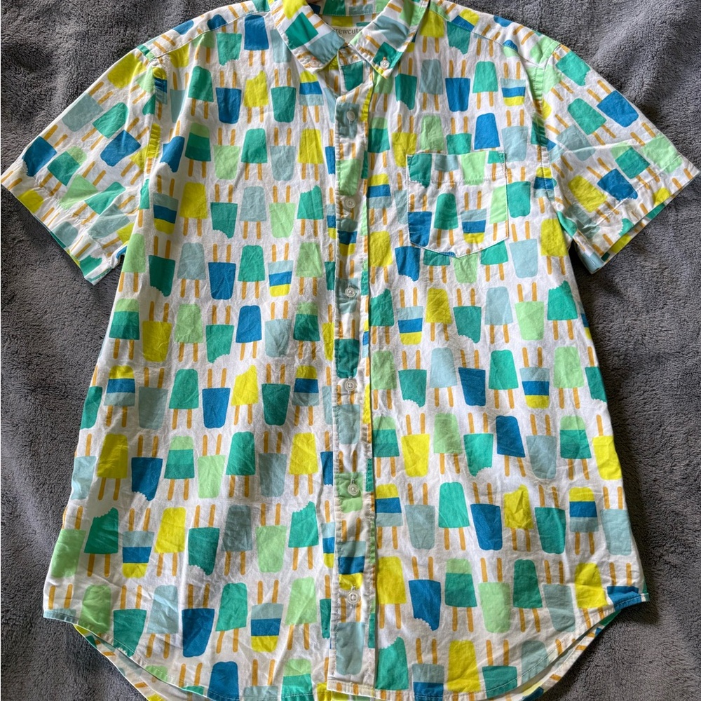 Boys Size 14 Crewcuts by J Crew Short-Sleeve Button-Up Shirt - Popsicle Print